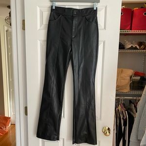 ZARA faux leather flared pants